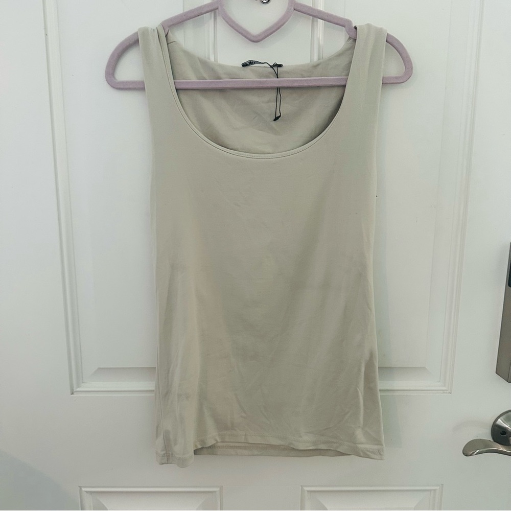 ZARA Tank Top M | Cream Buttery Soft Fitted Casual Everyday Wear